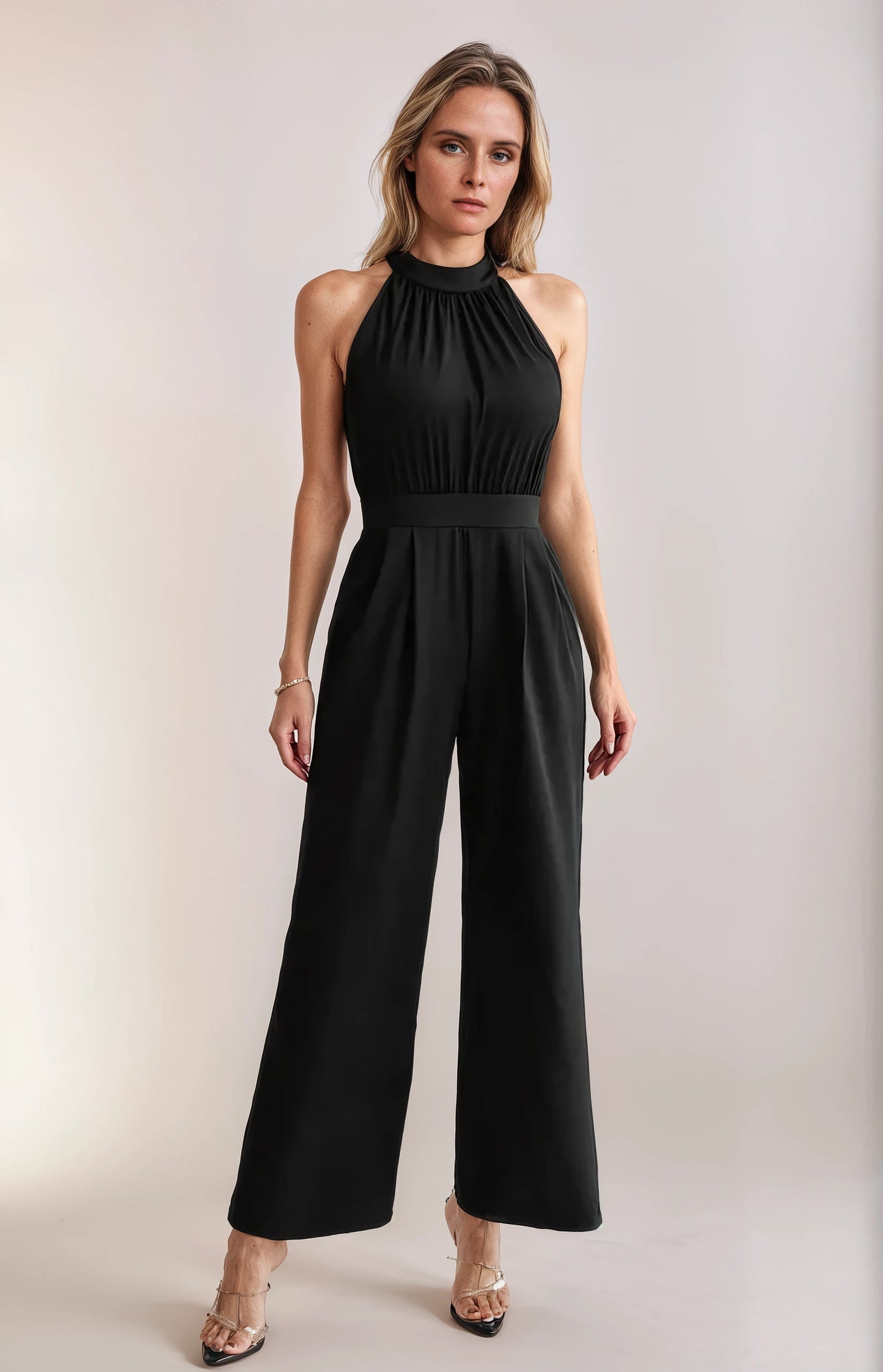 Dames Zwarte Jumpsuit met Ceintuur – Elegante One-Piece
