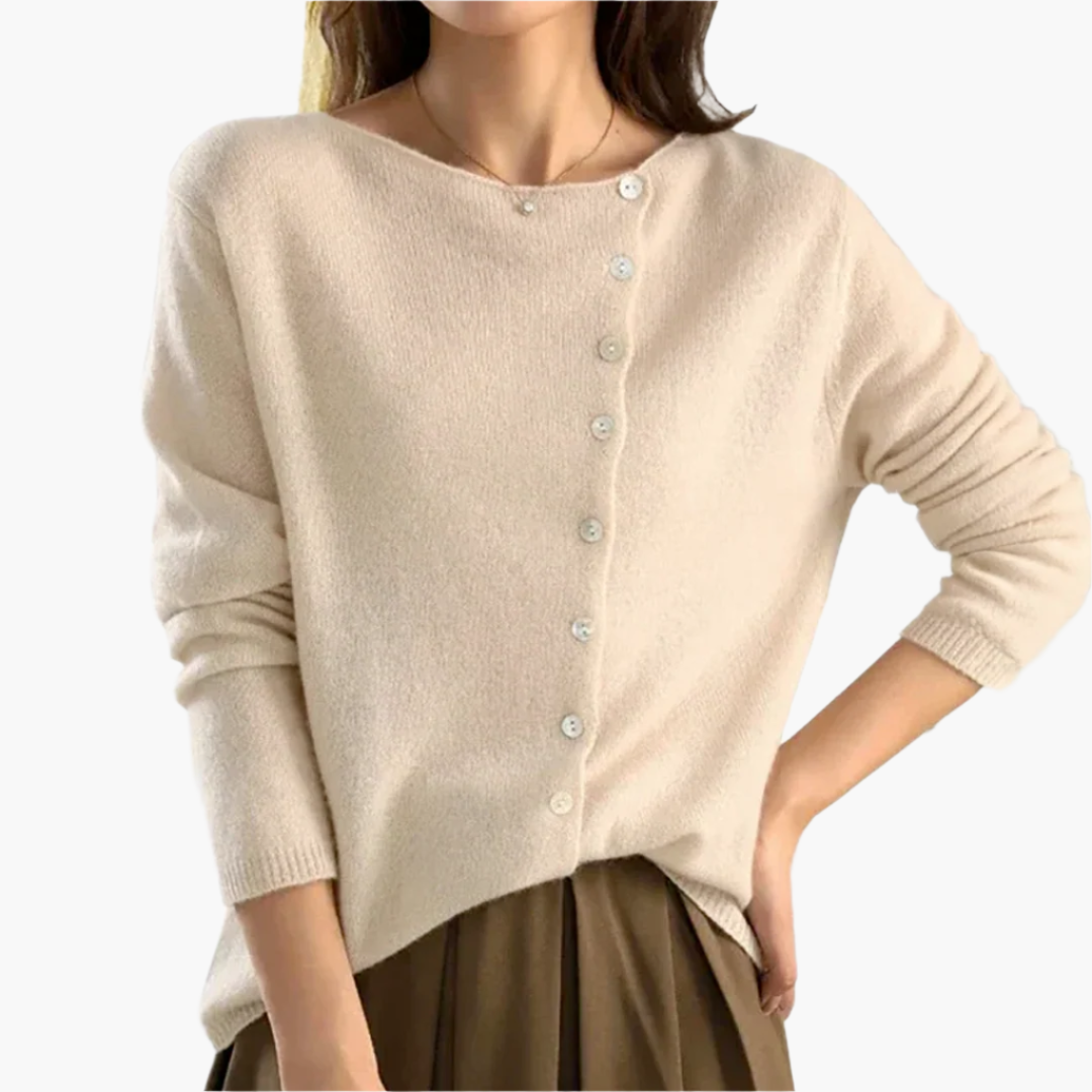 Dames casual cardigan met asymmetrische knoopsluiting – comfortabele en stijlvolle vest jas