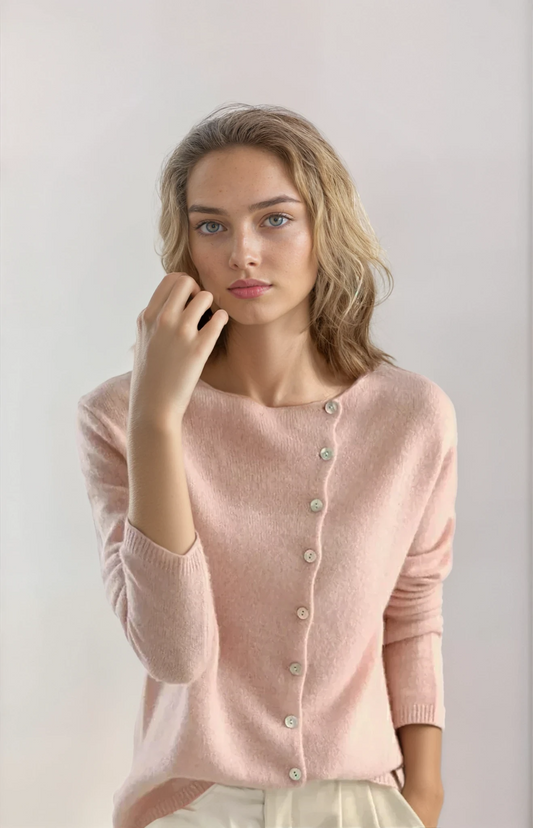 Dames casual cardigan met asymmetrische knoopsluiting – comfortabele en stijlvolle vest jas