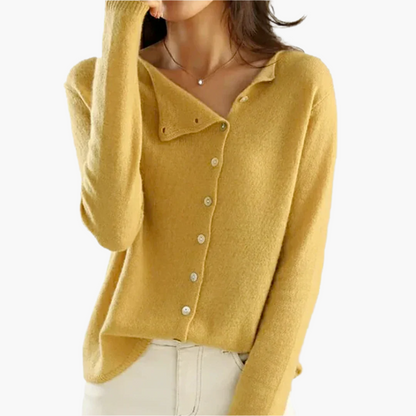Dames casual cardigan met asymmetrische knoopsluiting – comfortabele en stijlvolle vest jas
